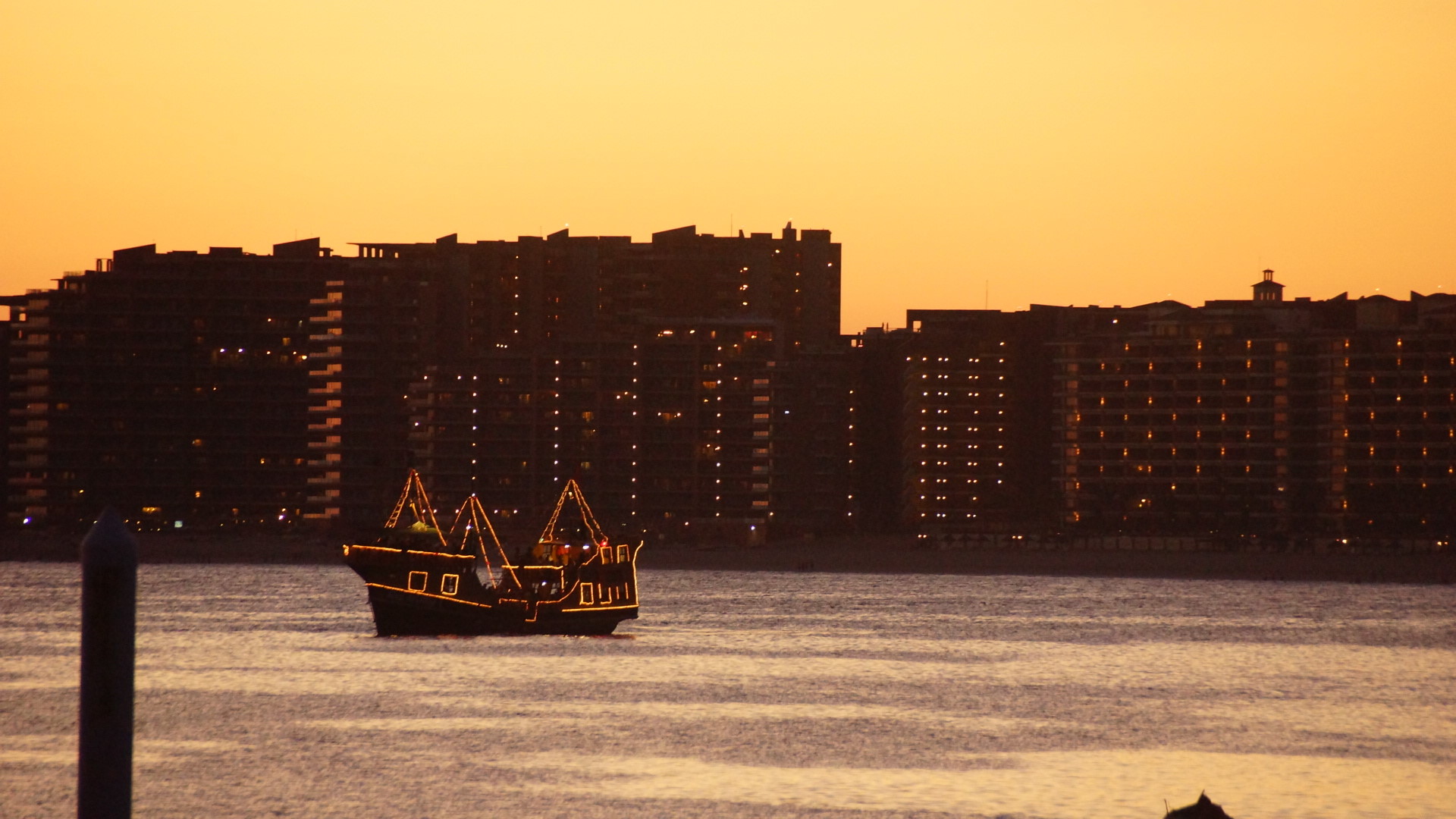 Puerto Peñasco skyline at sunset near the Sea of Cortez