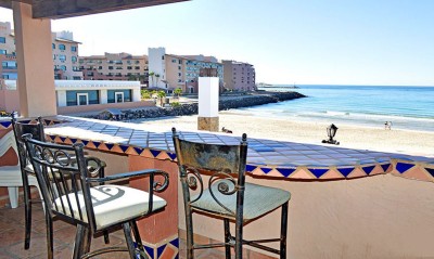 Private balcony overlooking the beach