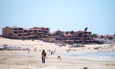 Las Gaviotas condominiums viewed from the beach