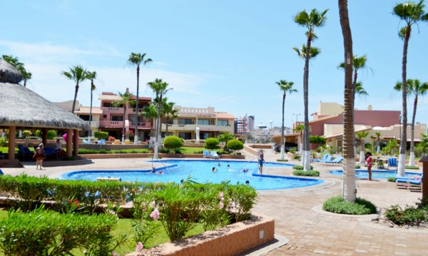Landscaped pool grounds at Marina Pinacate