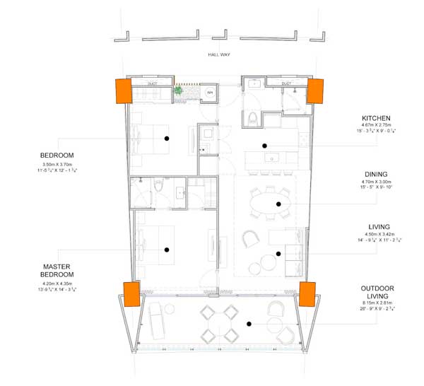 Two bedroom — traditional floor plan at Sonoran Star Resort