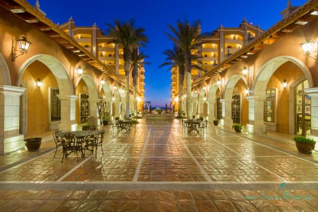 Sonoran Sun courtyard at night