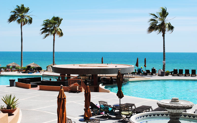 Pool bar and ocean view